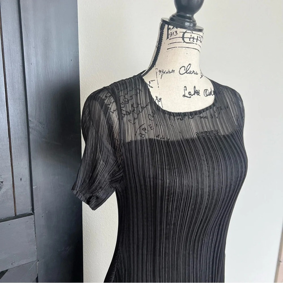 NWOT ALQUEMA Black Midi Dress Bohemian Casual Satin Women’s 8 - Picture 3 of 11